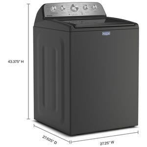 Maytag Pet Pro 27 in. 4.7 cu. ft. Top Load Washer with Agitator - Volcano Black, Volcano Black, hires