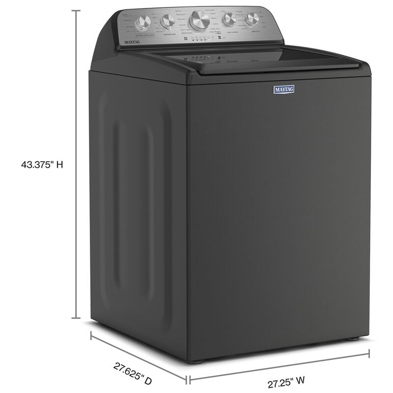 Maytag Pet Pro 27 in. 4.7 cu. ft. Top Load Washer with Agitator - Volcano Black, Volcano Black, hires