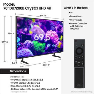 Samsung - 70" Class DU7200 Series LED 4K UHD Smart Tizen TV, , hires