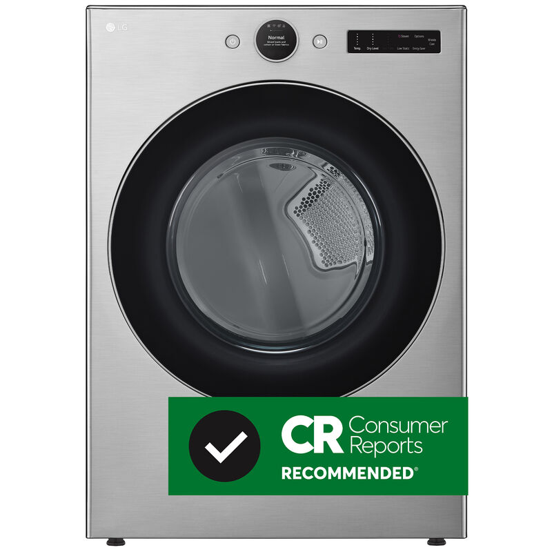 LG 27 in. 7.4 cu. ft. Smart Stackable Gas Dryer with AI Sensor Dry, Turbo Steam, Sanitize