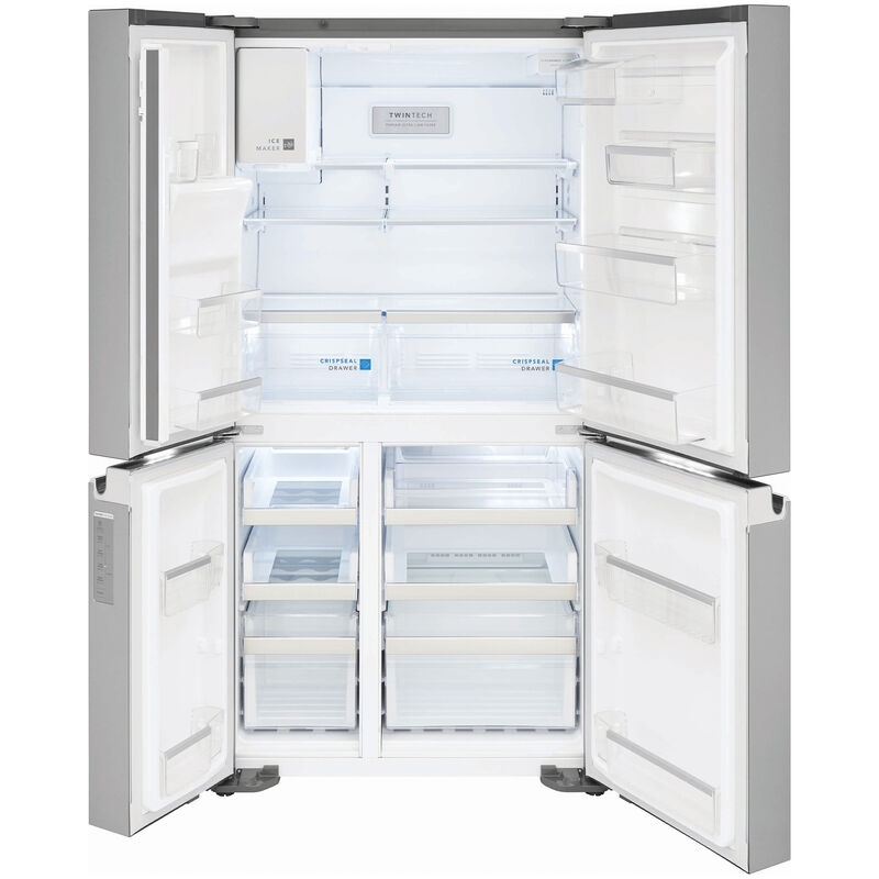 Frigidaire Gallery 36 in. 21.5 cu. ft. Counter Depth 4-Door French Door Refrigerator with External Ice & Water Dispenser and Custom-Flex Temp Zone- Stainless Steel, , hires
