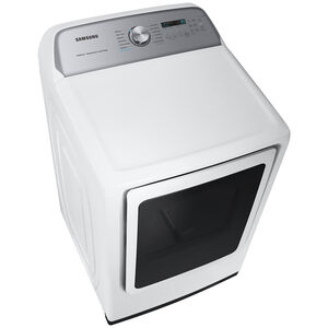 Samsung 27 in. 7.4 cu. ft. Front Loading Electric Dryer with 12 Dryer Programs, 10 Dry Options, Sanitize Cycle, Wrinkle Care & Sensor Dry - White, White, hires