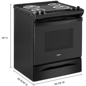 Whirlpool 30 in. 4.8 cu. ft. Electric Range with Coil Burners - Black, Black, hires