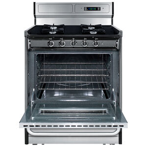 Summit 30 in. 3.7 cu. ft. Oven Freestanding Gas Range with 4 Open Burners - Stainless Steel, , hires