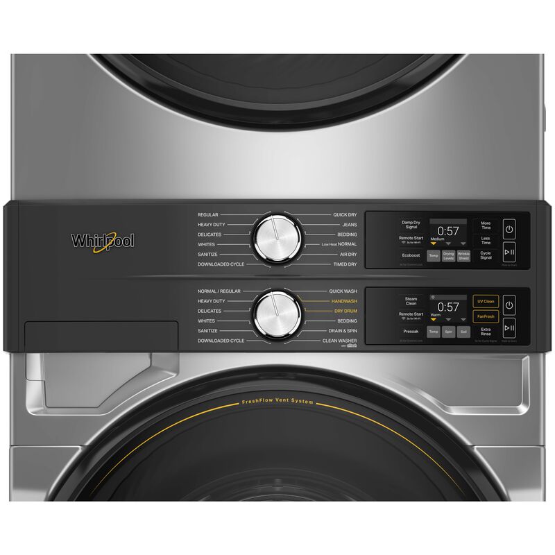 Whirlpool 28 in. 4.5 cu. ft. Smart Gas Front Load Laundry with UV Clean Technology, FreshFlow Vent System, Sensor Dry, Sanitize & Steam Cycle - Radiant Silver, Radiant Silver, hires