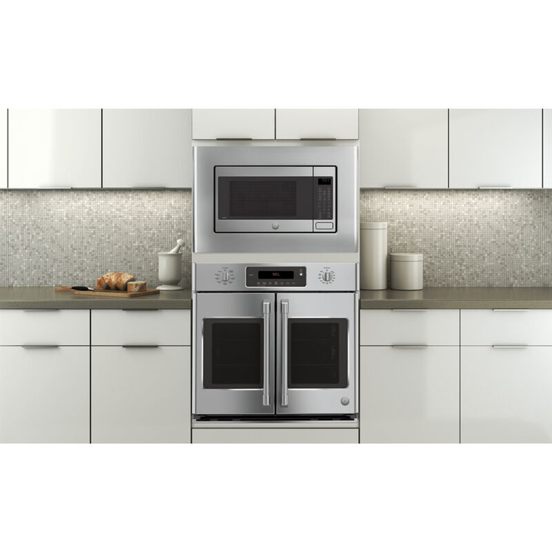 GE Optional 27 in. Built-In Trim Kit for Microwaves (Counter Top) - Stainless Steel, , hires