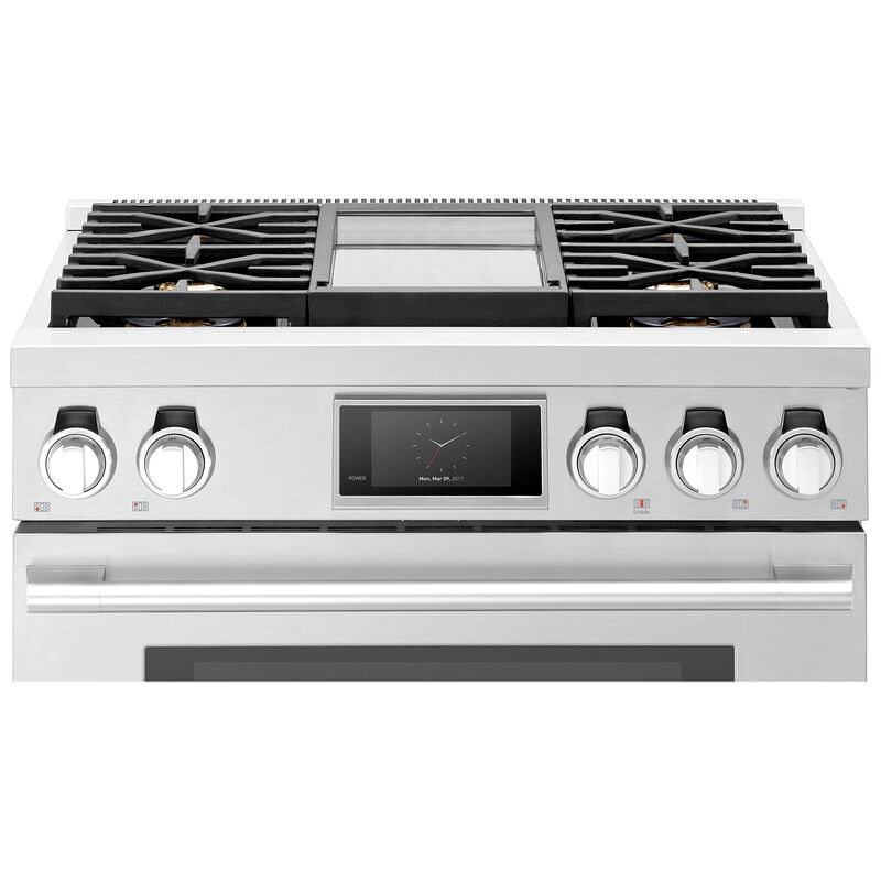 SKS 36 in. 6.3 cu. ft. Smart Standard Convection Steam Gas Range with 4 Sealed Burners & Griddle - Stainless Steel, , hires