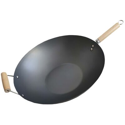 Eurostar Flat Bottom Carbon Steel Wok | EC40W