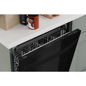Whirlpool 24 in. Top Control Dishwasher with 47 dBa Sound Level & 3rd-Rack - Black, Black, hires