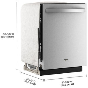 Whirlpool 24 in. Top Control Dishwasher with 47 dBA Sound Level, 3rd Rack & Auto Open Air Dry - Fingerprint Resistant Stainless Steel, , hires