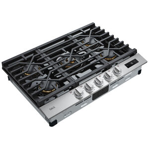 SKS 30 in. 5-Burner Smart Natural Gas Cooktop with Simmer Burner & Power Burner - Stainless Steel, , hires