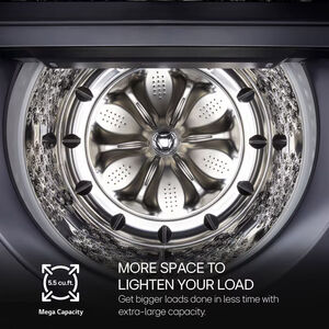 LG 27 in. 5.5 cu. ft. Smart Top Load Washer with EasyUnload, ezDispense, TurboWash3D Technology & AI Sensing - Matte Black, Matte Black, hires