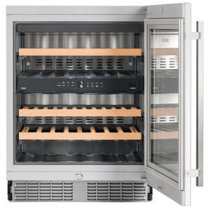 Liebherr 24 in. Undercounter Wine Cabinet with Wood Racks, Dual Temperature Zones & 34 Bottle Capacity - Stainless Steel, , hires