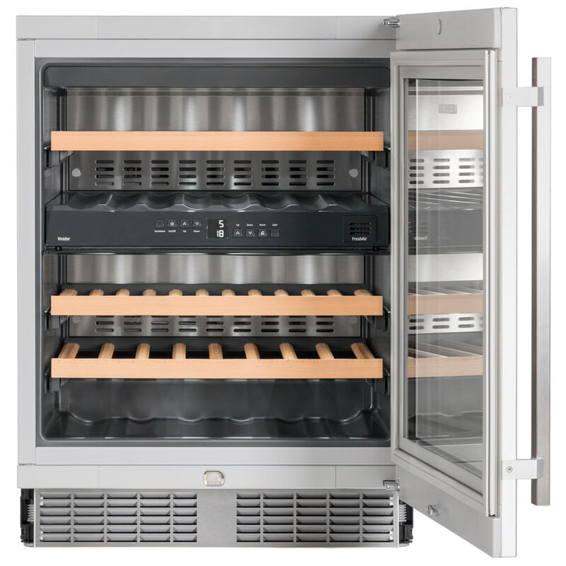 Liebherr 24 in. Undercounter Wine Cabinet with Wood Racks, Dual Temperature Zones & 34 Bottle Capacity - Stainless Steel, , hires