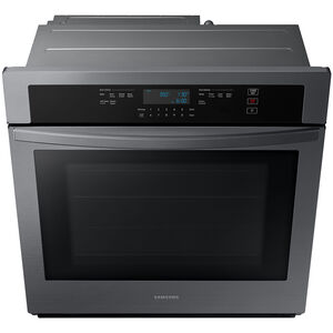 Samsung 30 in. 5.1 cu. ft. Smart Electric Single Wall Oven - Fingerprint Resistant Black Stainless Steel, Black Stainless, hires
