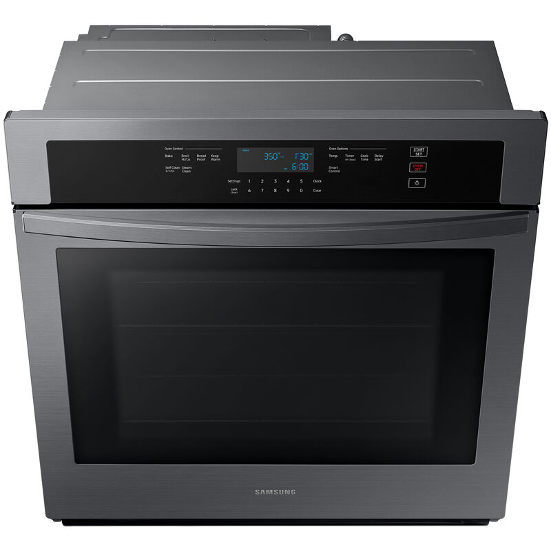 Samsung 30 in. 5.1 cu. ft. Smart Electric Single Wall Oven - Fingerprint Resistant Black Stainless Steel, Black Stainless, hires