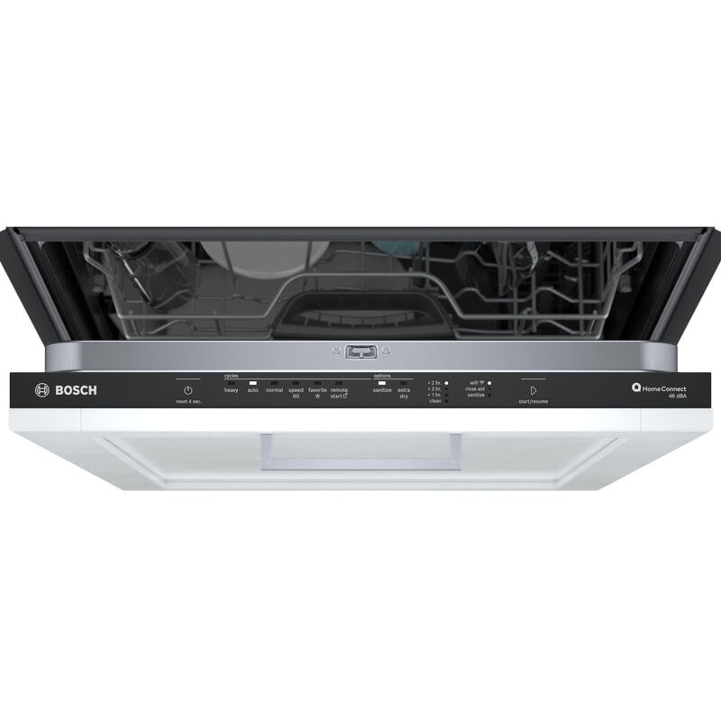 Bosch Lave-vaisselle intelligent encastrable avec Home ConnectMC, 46 dBA,  3e panier, 24 po acier inoxydable résistant aux traces de doigts SHE53B75UC