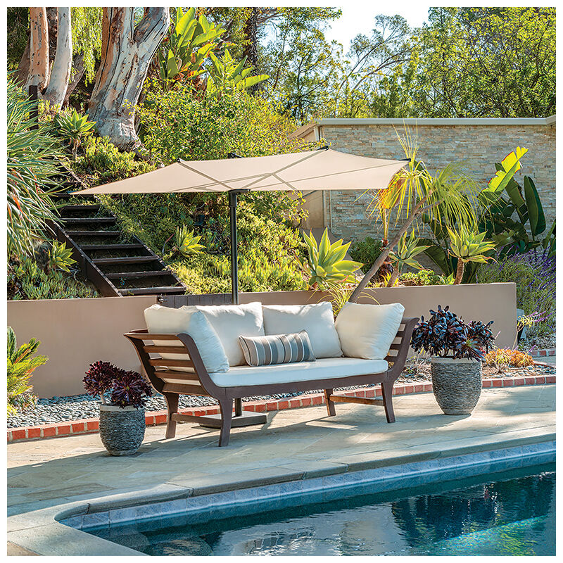 SimplyShade Amelia 9' Half Octagon Market Umbrella - Natural, Natural, hires