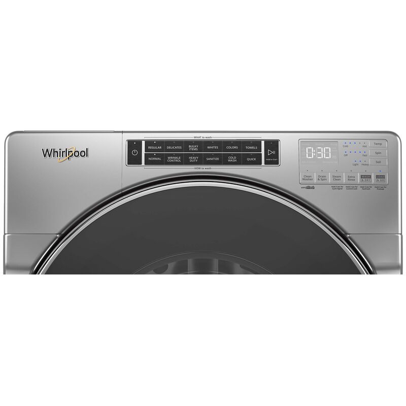 Whirlpool 27 in. 5.0 cu. ft. Stackable Front Load Washer with Sanitize Cycle, Steam Wash & Load-&-Go XL Dispenser - Chrome Shadow, , hires