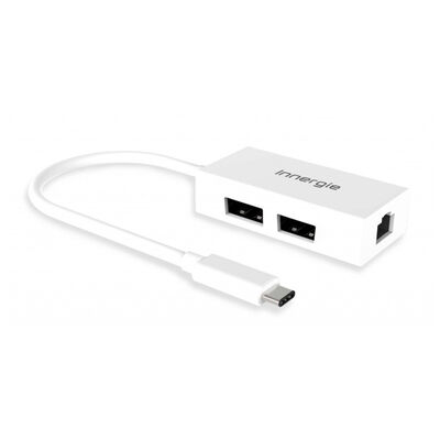 Innergie Video Accessory - USB-C LAN Hub with Dual USB Ports | USBCRJUSB
