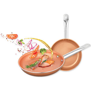 Eurostar 2-Piece Nonstick Ceramic-Infused Copper Fry Pan Set, , hires