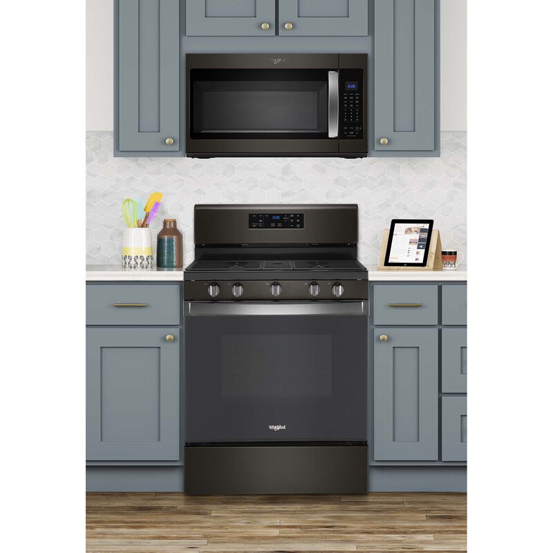 Whirlpool 30 in. 5.0 cu. ft. Oven Freestanding Gas Range with 5 Sealed Burners - Black with Stainless Steel, Black with Stainless Steel, hires