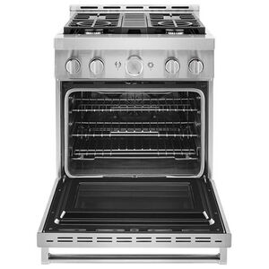 KitchenAid 30 in. 4.1 cu. ft. Smart Convection Oven Freestanding Gas Range with 4 Sealed Burners - Stainless Steel, , hires