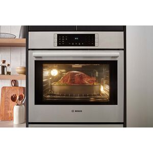 Bosch 800 Series 30 in. 9.2 cu. ft. Top Control Electric Double Wall Oven with True European Convection - Stainless Steel, , hires