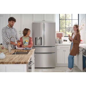 LG 36 in. 24.5 cu. ft. Smart Counter Depth 4-Door French Door Refrigerator with Ice & Water Dispenser - PrintProof Stainless Steel, , hires