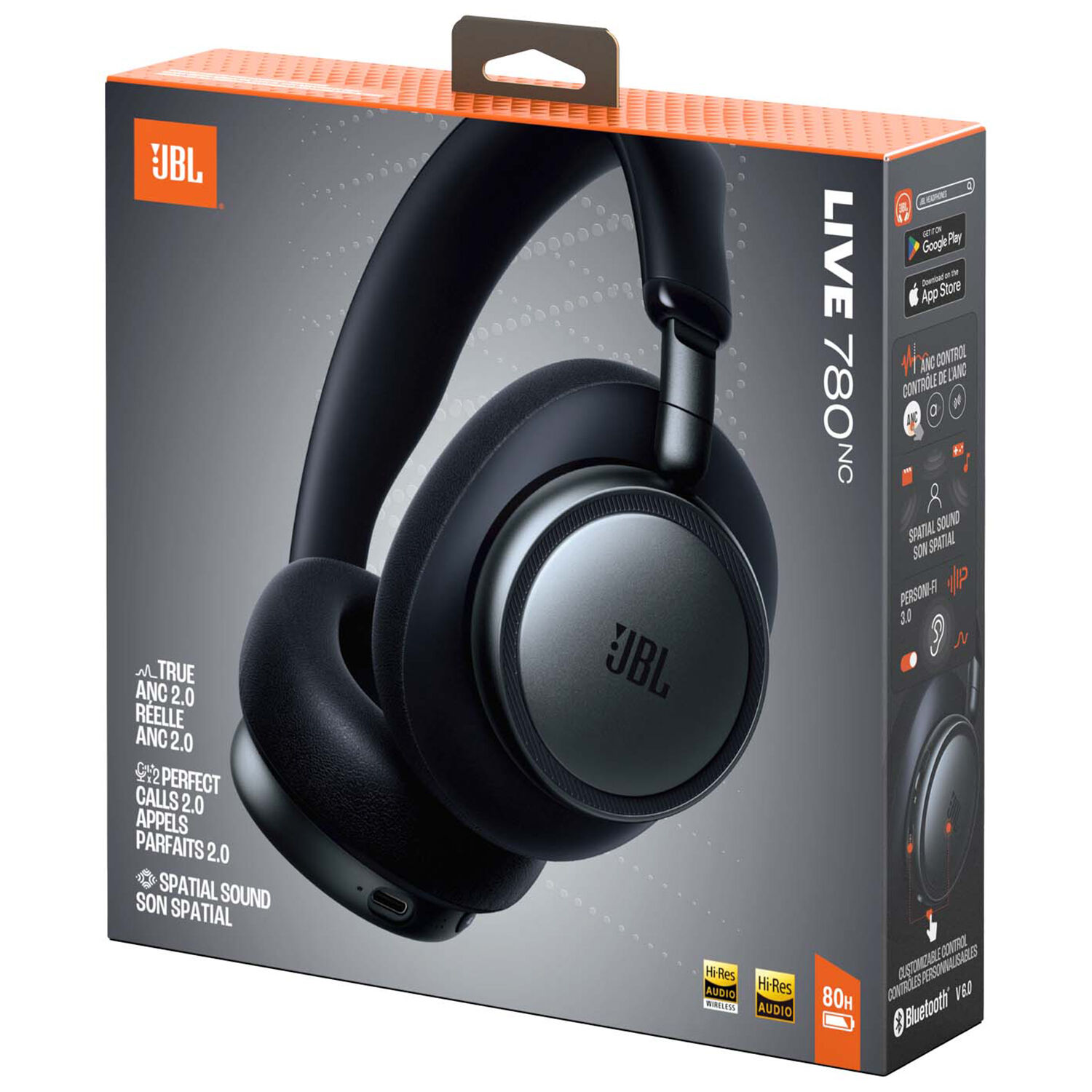 JBL Live 780NC Wireless Noise Canceling Over-Ear Headphone - Black