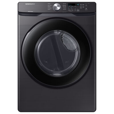 Samsung 27 in. 7.5 cu. ft. Electric Dryer with 10 Dryer Programs, 9 Dry Options, Sanitize Cycle, Wrinkle Care & Sensor Dry - Brushed Black | DVE45T6000V