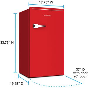 Avanti 18 in. 3.1 cu. ft. Mini Fridge with Freezer Compartment - Red, Red, hires