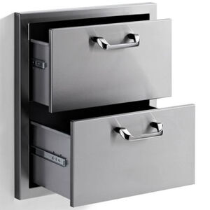 Lynx 19 in. Double Utility Drawers - Stainless Steel, , hires