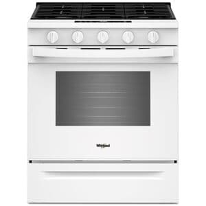 Whirlpool 30 in. 5.0 cu. ft. Smart Air-Fry Standard Convection Slide-In Gas Range with 5 Sealed Burners - White, , hires