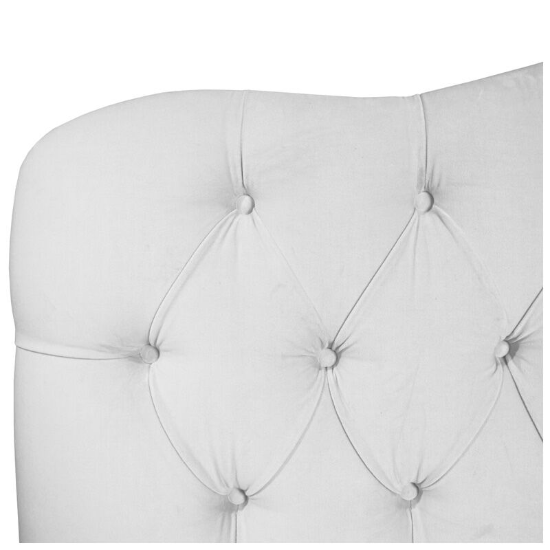 Skyline Furniture Tufted Velvet Fabric Upholstered Queen Size Bed - White, White, hires