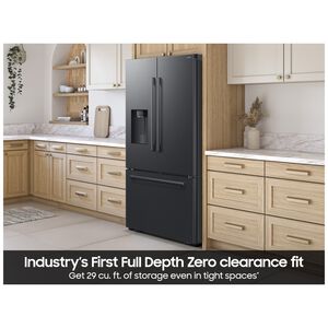 Samsung Bespoke 36 in. 28.5 cu. ft. Smart French Door Refrigerator with Ice & Water Dispenser - Fingerprint Resistant Matte Black Steel, , hires