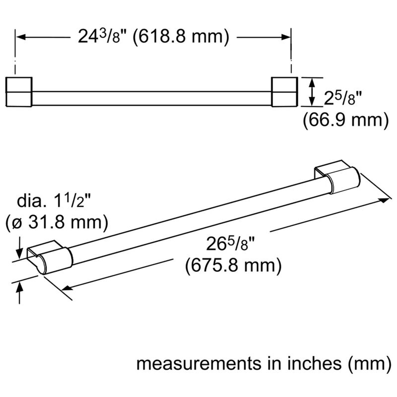 Thermador Professional 30 in. Handle for Refrigerators - Stainless Steel, , hires