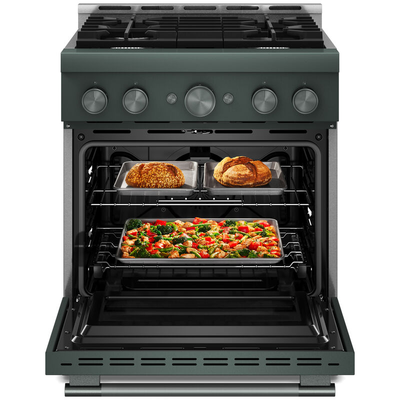 KitchenAid Commercial-Style 30 in. 4.1 cu. ft. Air-Fry True European Convection Gas Range with 4 Sealed Burners - Juniper, , hires