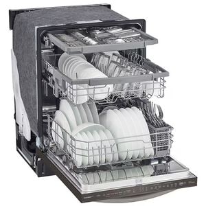 LG 24 in. Top Control Smart Dishwasher with 46 dBa Sound Level & Dynamic Dry - Black Stainless, Black Stainless, hires
