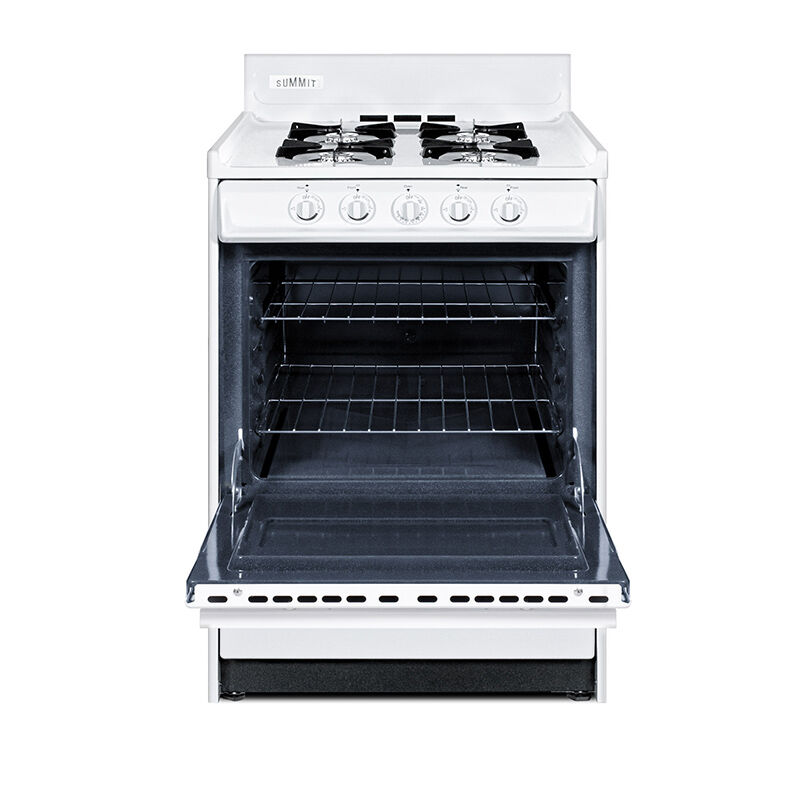 Summit 24 in. 2.9 cu. ft. Gas Range with Open Burners - White, , hires