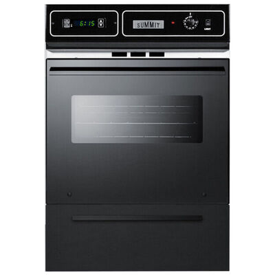 Summit 24 in. 2.9 cu. ft. Gas Wall Oven With Manual Clean - Black Glass | TTM7212DK