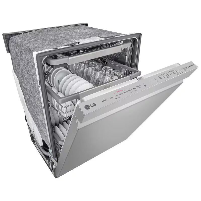 LG 24 in. Top Control Smart Dishwasher with 44 dBa Sound Level, 3rd-Rack, Dynamic Dry & Pocket - PrintProof Stainless Steel, PrintProof Stainless Steel, hires