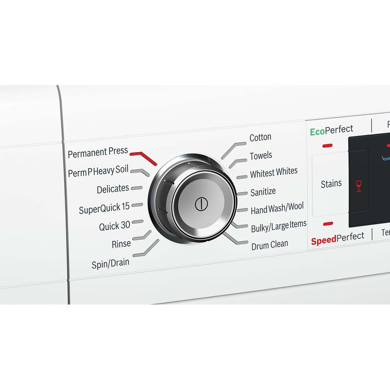 Bosch 800 Series 24 in. 2.2 cu. ft. Smart Stackable Front Load Washer with SpeedPerfect, EcoSilense Motor &SuperQuick 15-Minute Cycle - White, , hires