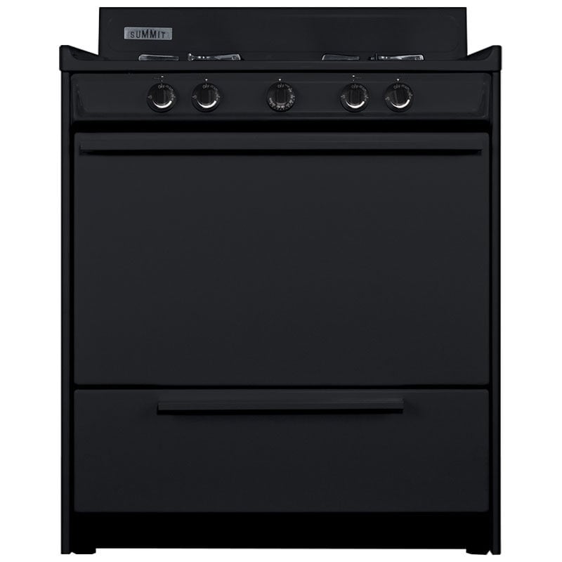 Summit 30 in. 3.7 cu. ft. Gas Range with Open Burners - Black, , hires