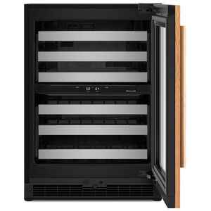KitchenAid 24 in. Undercounter Right Hinged Wine Cooler with Metal Racks, Dual Temperature Zone(s) & 46-Bottle Capacity - Custom Panel Ready, , hires