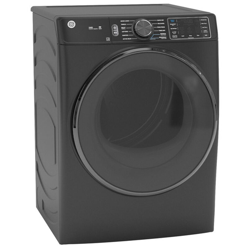GE 28 in. 7.8 cu. ft. Smart Stackable Electric Dryer with Sensor Dry, Sanitize & Steam Cycle - Carbon Graphite, Carbon Graphite, hires