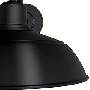 Hunter Mill Valley Rustic Modern Metal Dome Outdoor Medium Wall Light-Matte Black, , hires