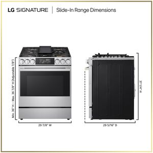 LG SIGNATURE 30 in. 6.3 cu. ft. Smart Air-Fry True European Convection Slide-in Gas Range with 5 Sealed Burners & Griddle - PrintProof Stainless Steel, , hires