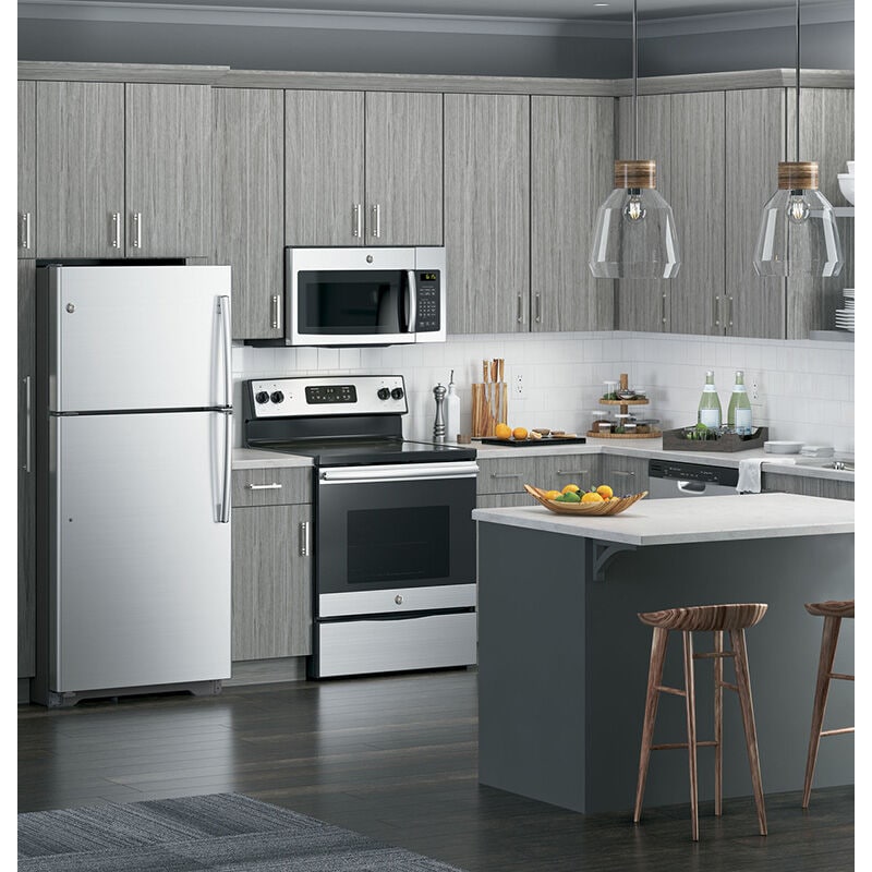 GE 30 in. 1.6 cu. ft. 950W Over-the-Range Microwave with 300 CFM - Stainless Steel, Stainless Steel, hires