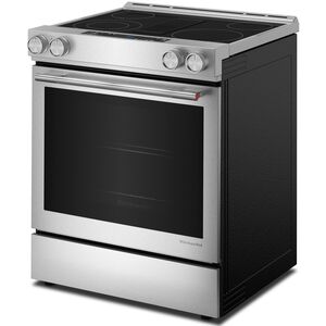 KitchenAid 30 in. 6.4 cu. ft. Air-Fry True European Convection Steam Slide-In Electric Range with Radiant Burners - Stainless Steel with PrintShield Finish, , hires